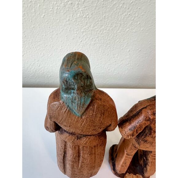 Vintage ANRI or SYROCO Style Hand Carved Wooden Figurine Folk Art Lot of 4 - Picture 6 of 8